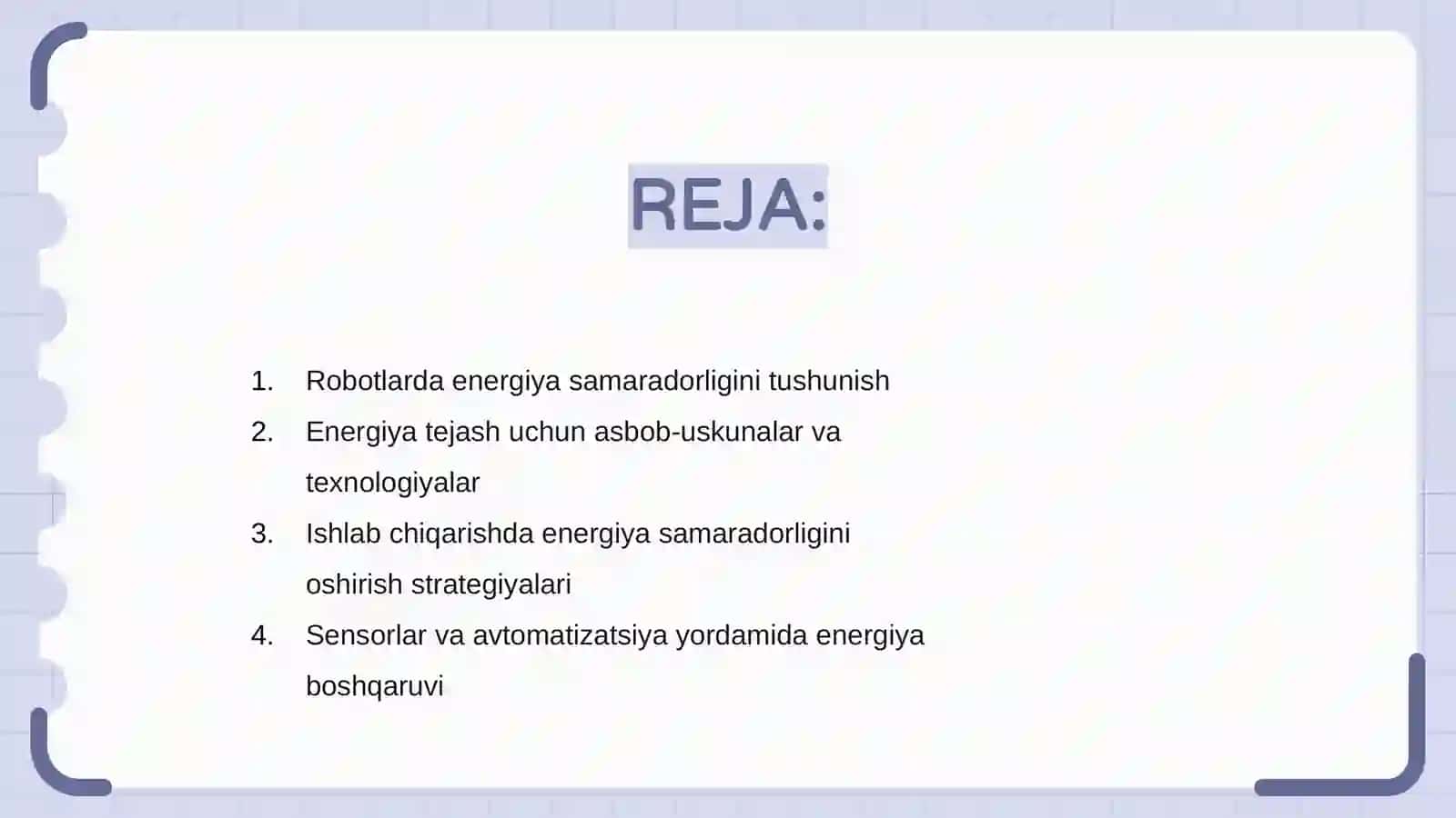 Robotda energiya samaradorligini oshirish amaliyoti 2