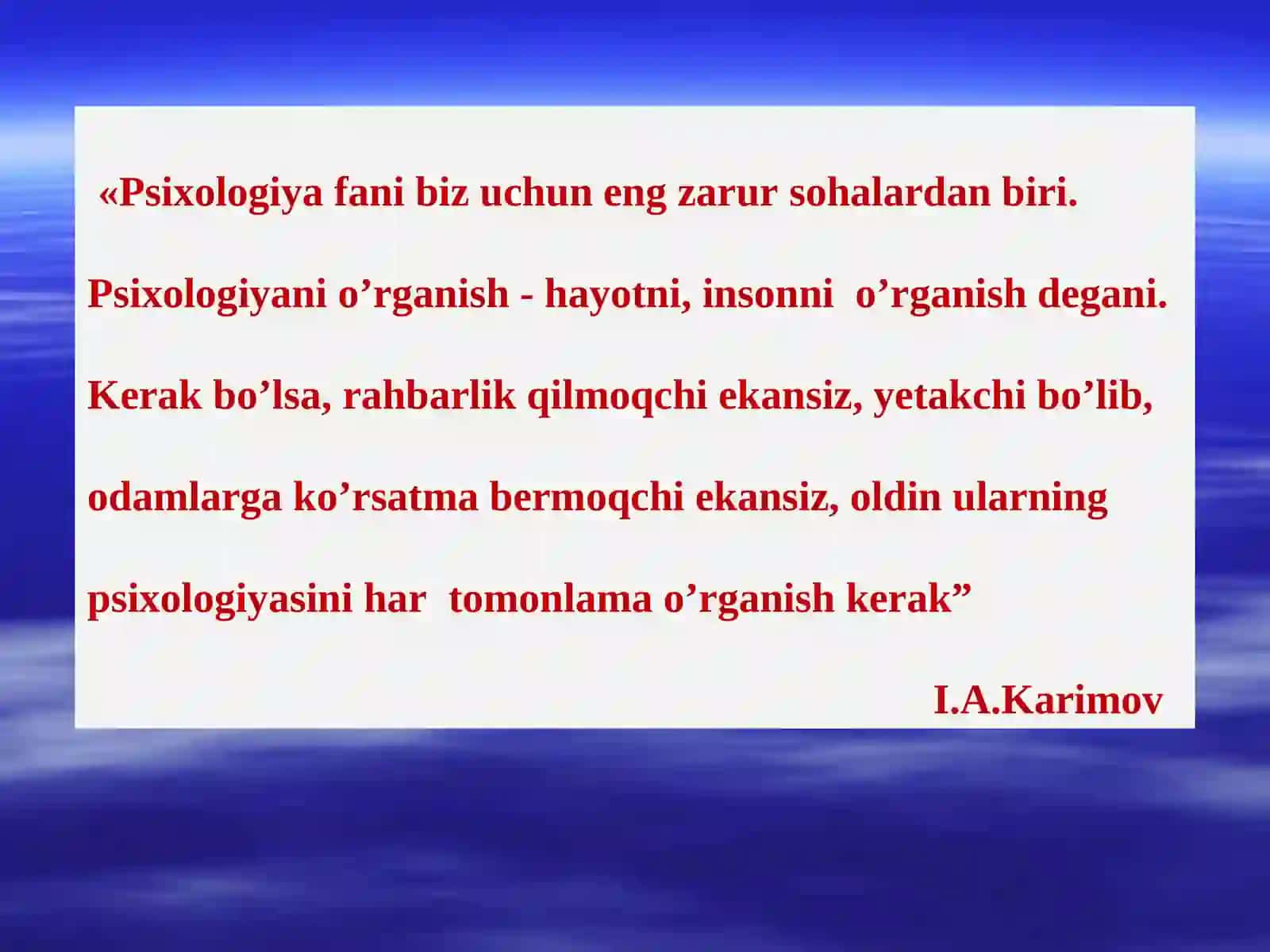 Psixologiya fanini o'rganish 2