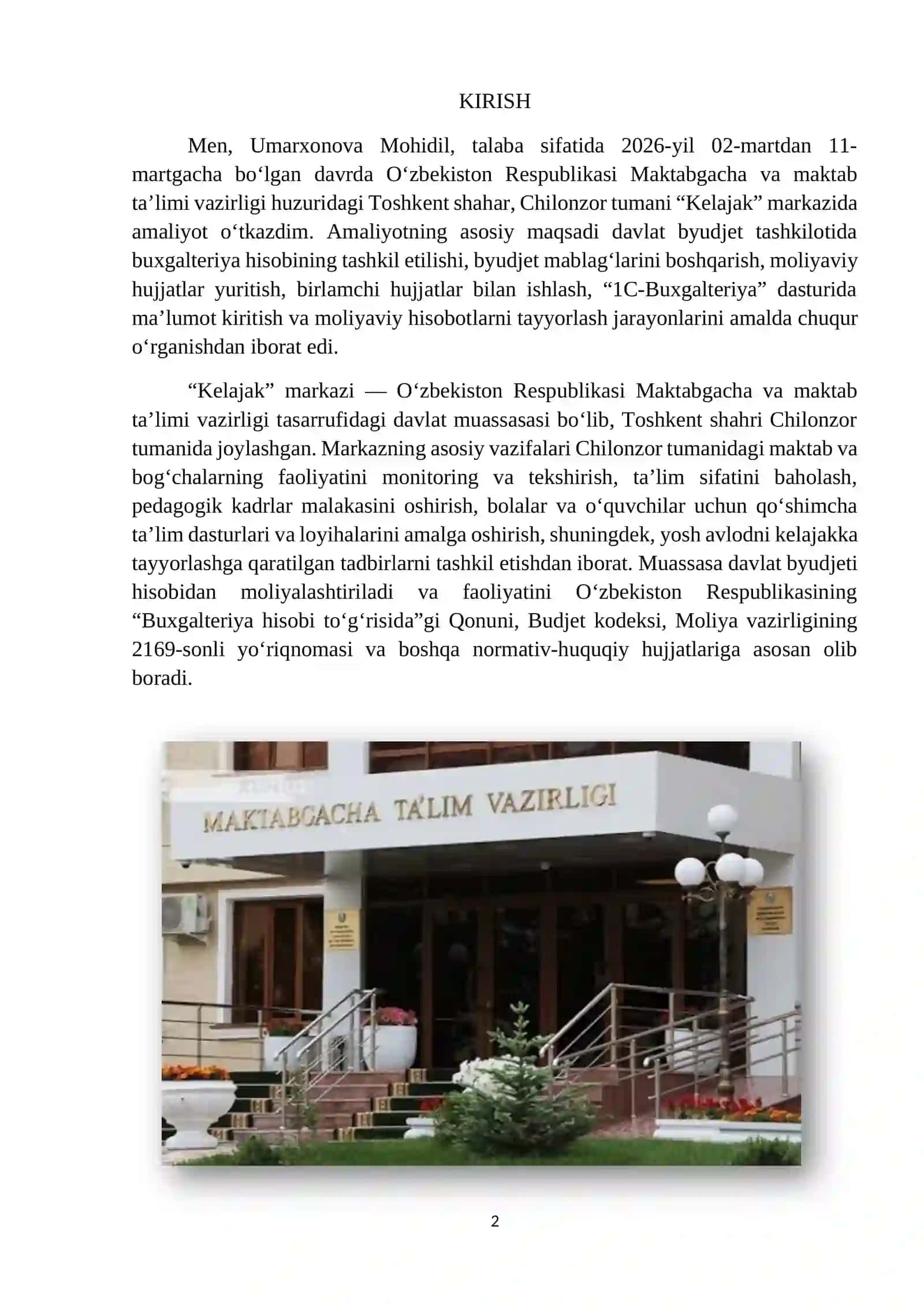 MALAKAVIY AMALIYOTI 2