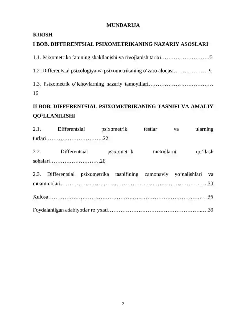DIFFERENTSIAL PSIXOMETRIKANING NAZARIY ASOSLARI 2