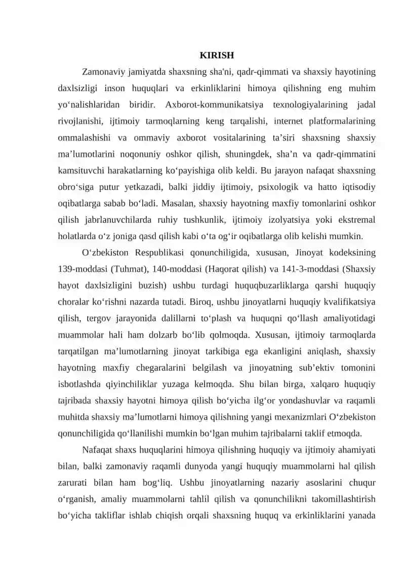 SHAXSGA QARSHI JINOYATLAR 2