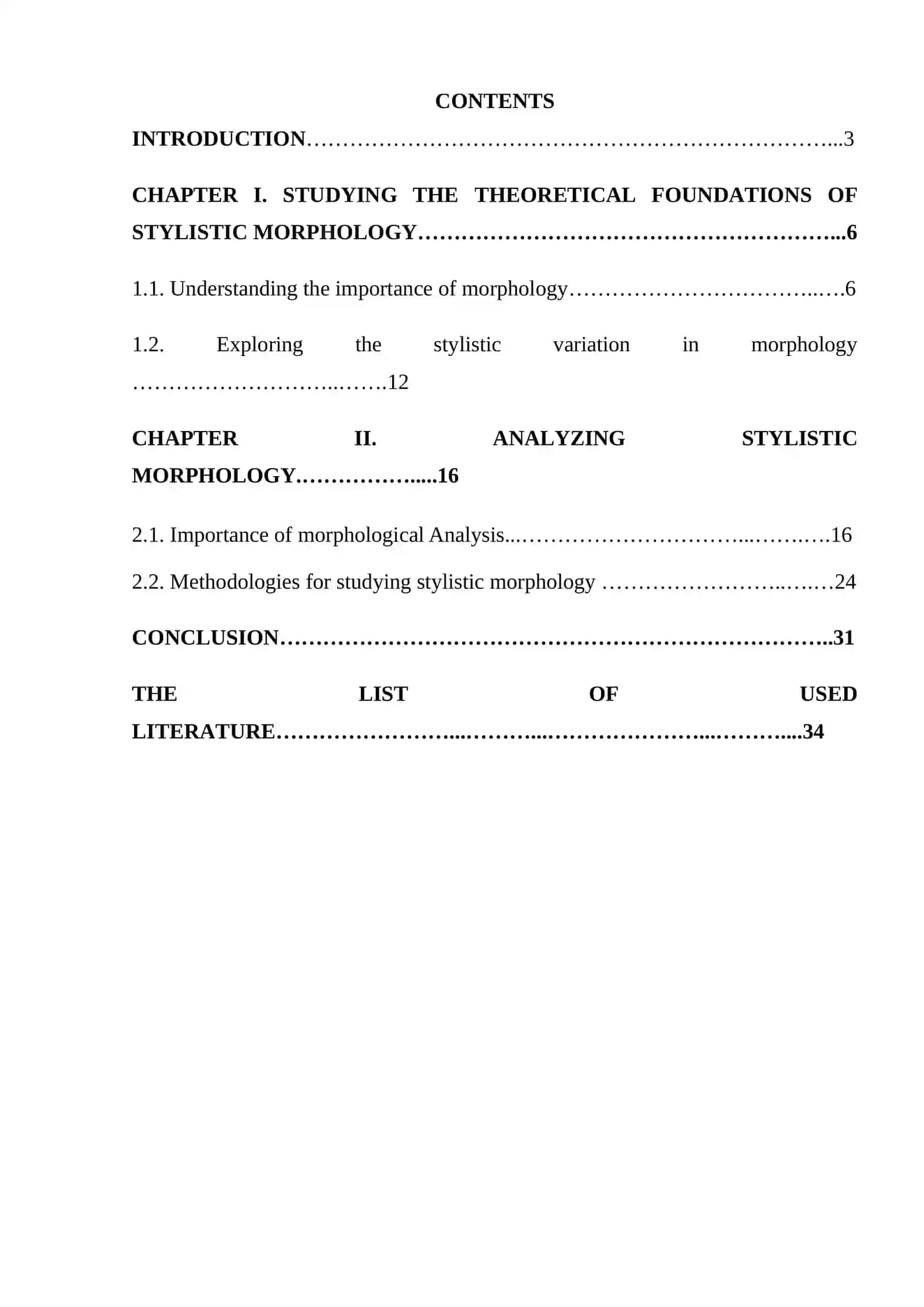 STYLISTIC MORPHOLOGY COURSEWORK 2