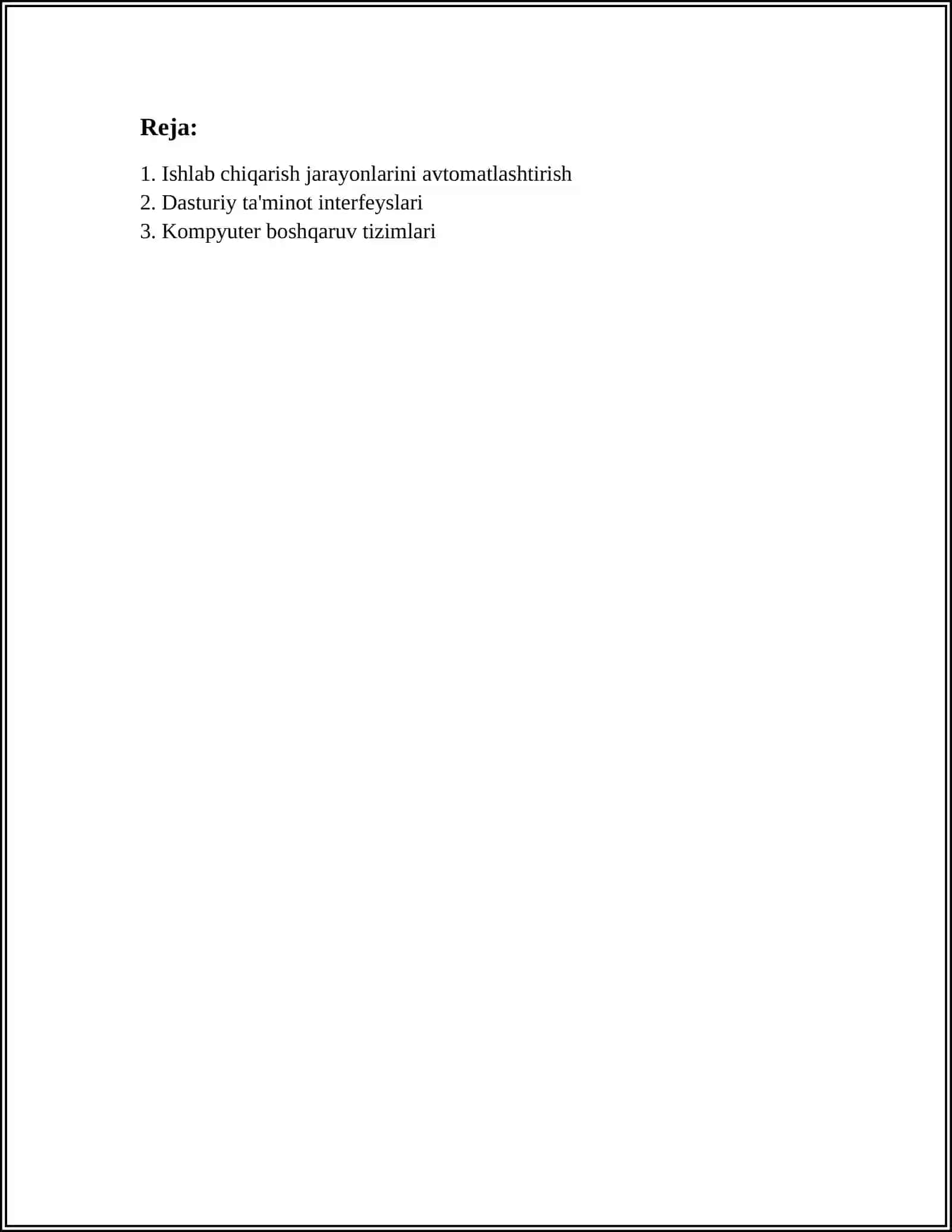 TEXNOLOGIK JARAYONLARNI VA BOSHQARUVCHI KOMPYUTER ÓRTASIDAGI INTERFEYSNING KOMPONENTLARI 2