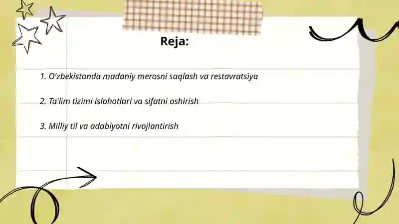 O'zbekistondagi madaniy va ma'rifiy taraqqiyot 2