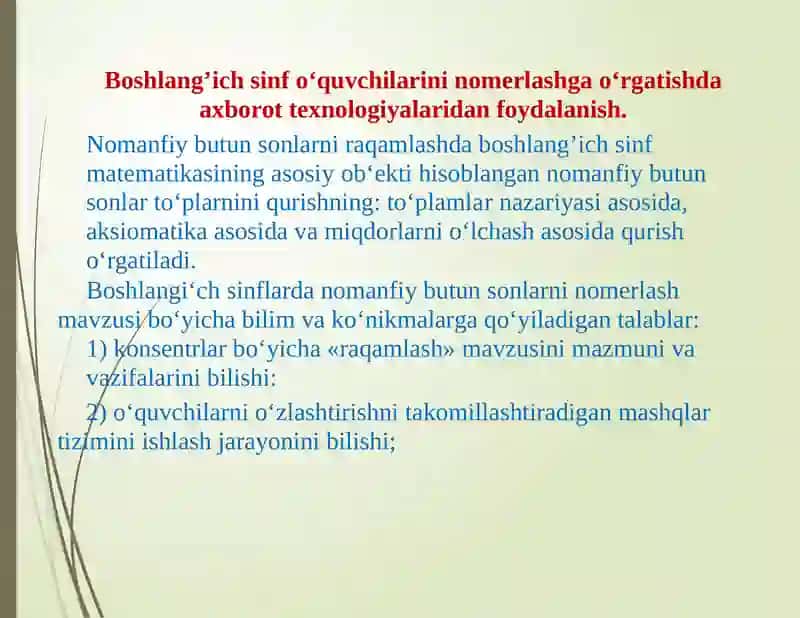 Axborot texnologiyalari bilan arifmetika 2