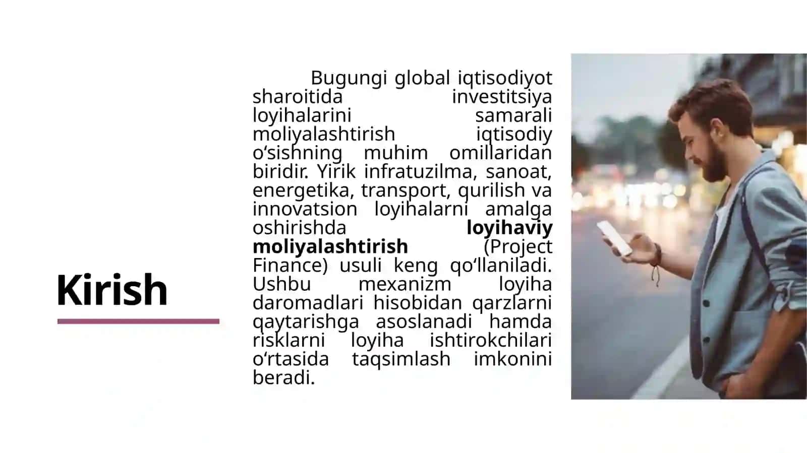 Investitsiyalarni loyihaviy moliyalashtirish 2