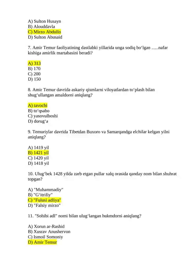Amir Temur va Temuriylar davri davlatchiligi 2