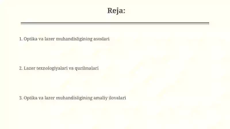 Optika va lazer muhandisligining asoslari 2