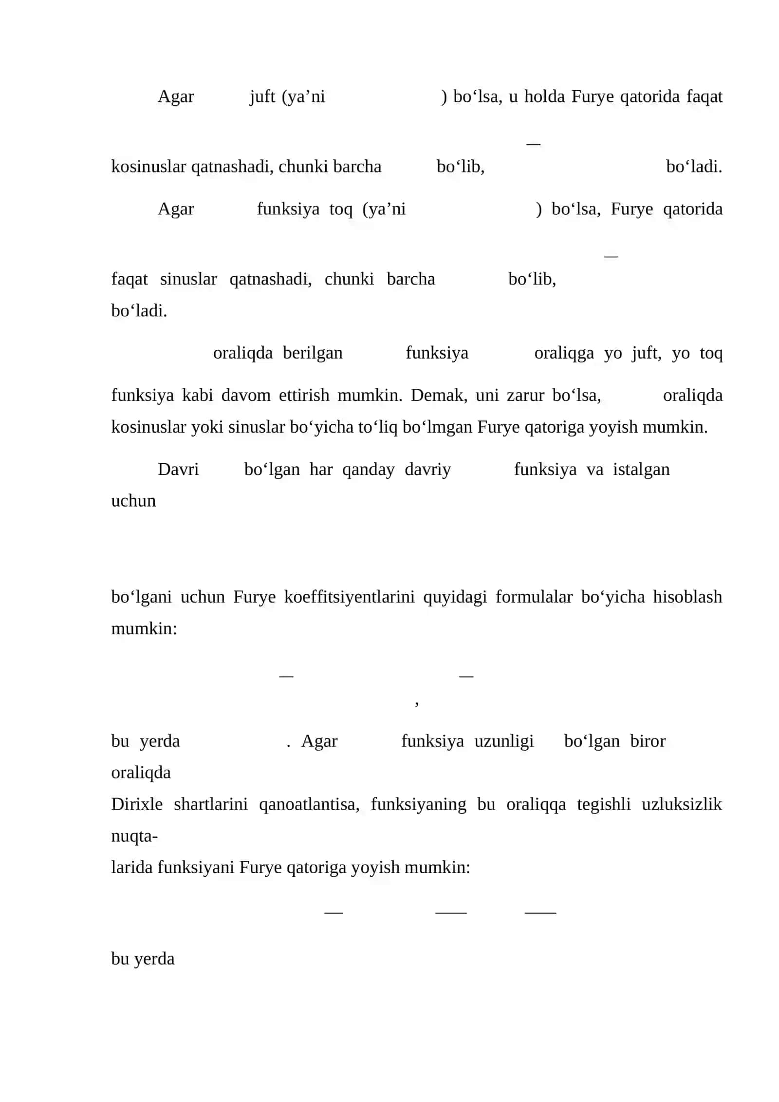 furye va laplas integral almashtirishlari 2