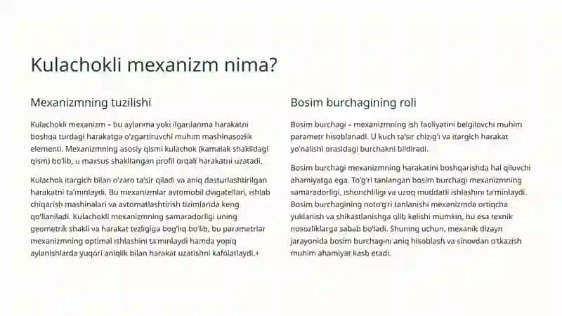 Kulachokli Mexanizm 2