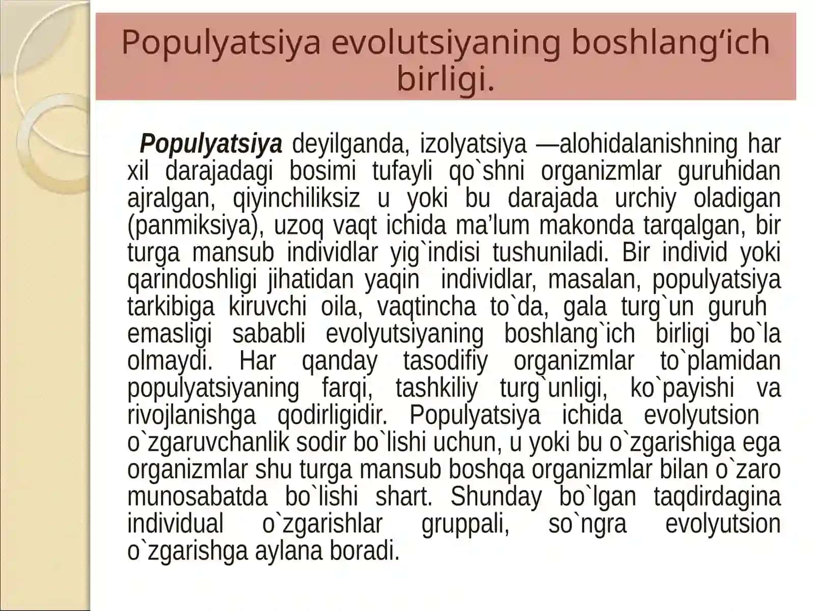 Mikroevolutsiya haqida tushuncha 2