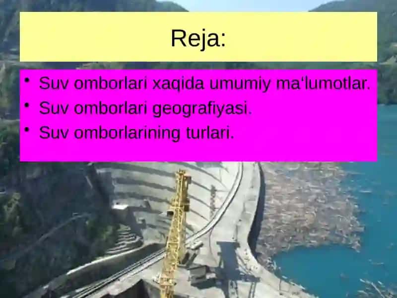 Suv omborlarining geografiyasi 2