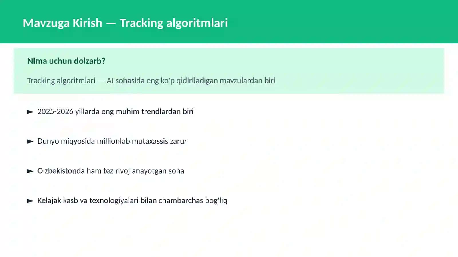 Tracking algoritmlari 2