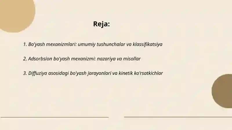 Bo'yash mexanizmlari va usullari.Sitoximik tekshirish usullari 2