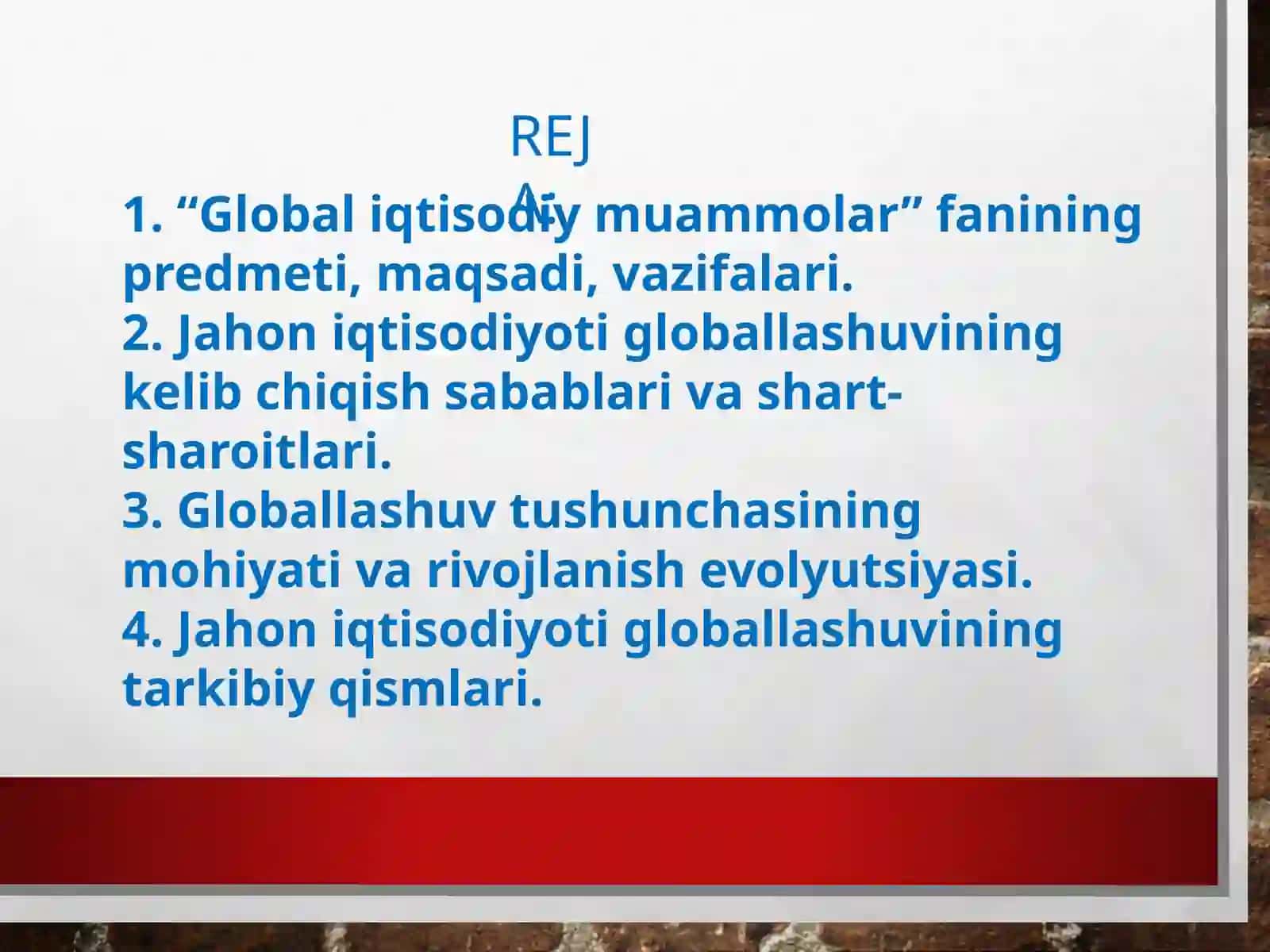Global iqtisodiy muammolar 2