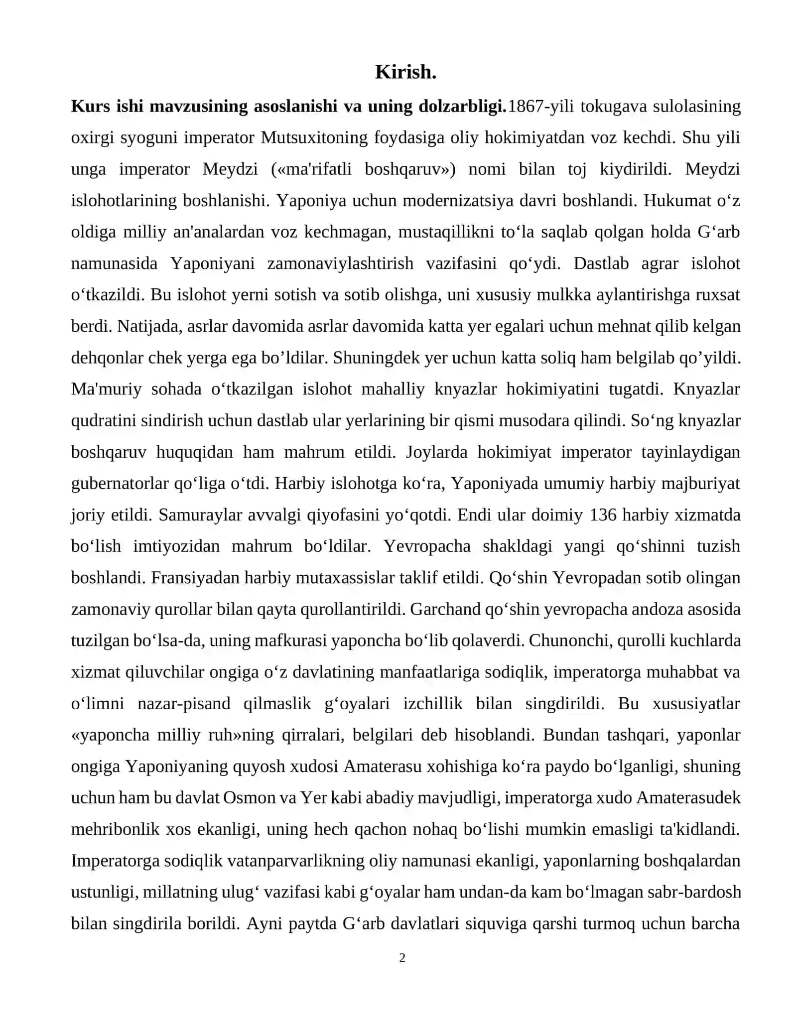 YAPONIYA MEYDZI TIKLANISHI DAVRIDAGI ISLOHOTLAR 2