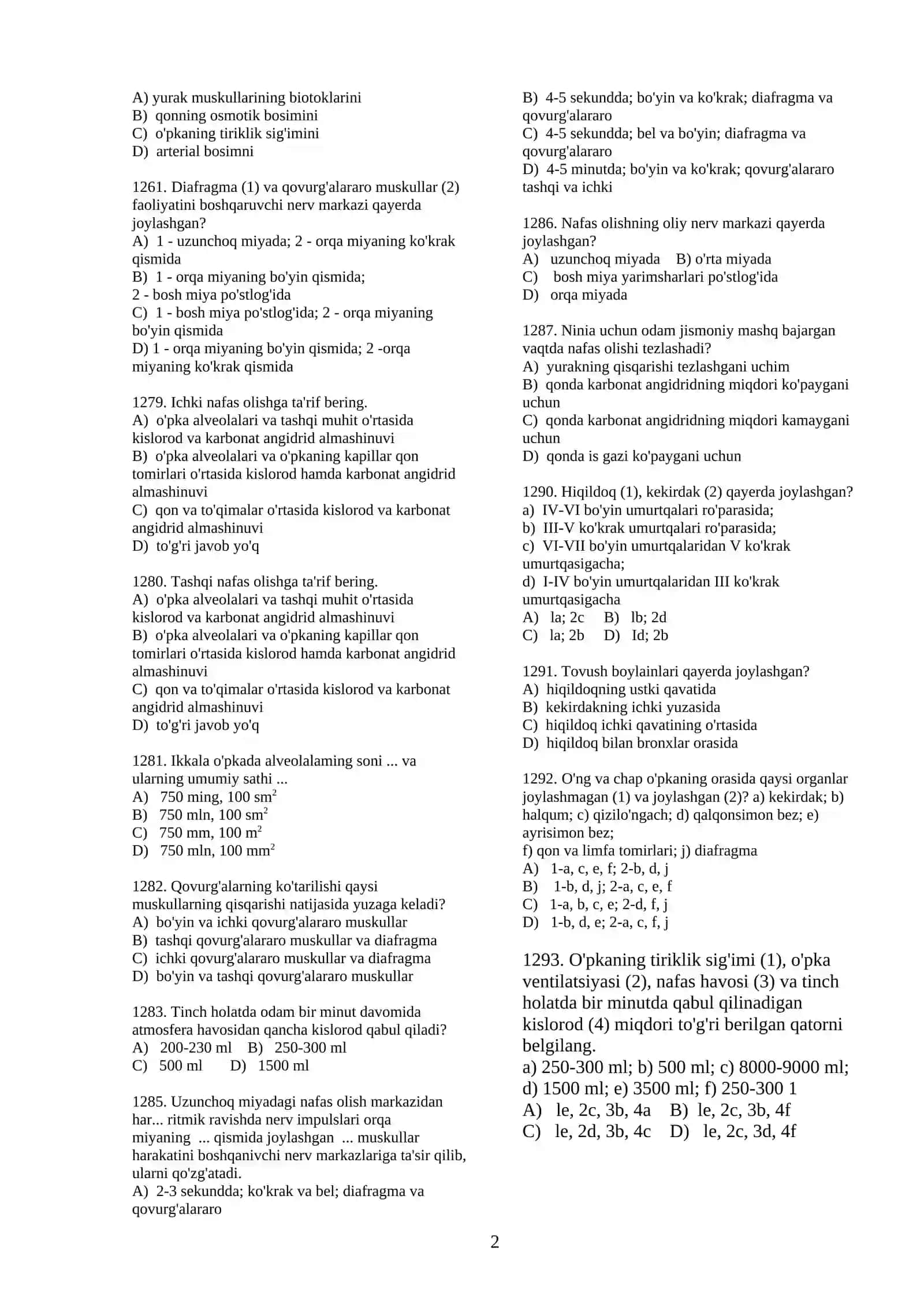 Nafas olish organlari 2