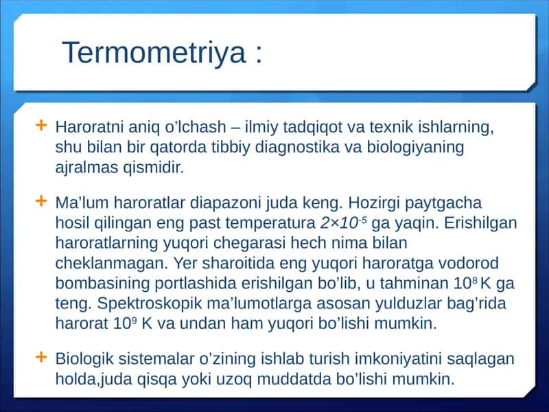 Termometriya va bolalarda tana haroratini o`lchash 2