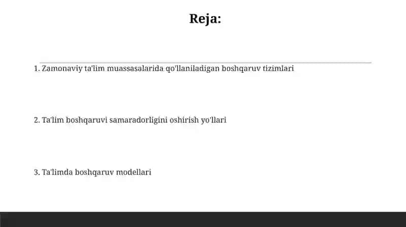 Ta'limda boshqaruv modeli 2
