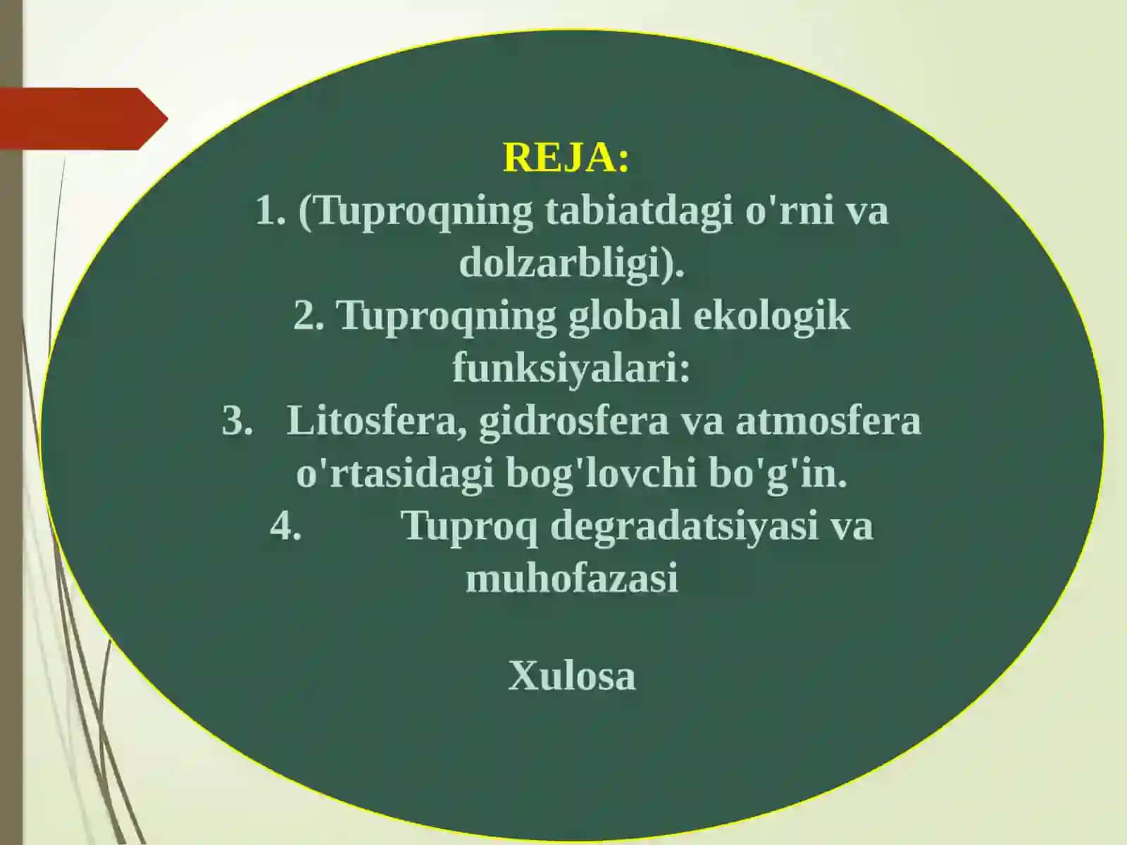 Tuproqning ekalogik vazifalari 2