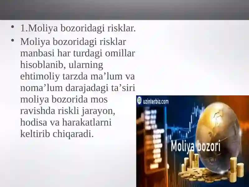 Moliya bozori risklari va ularni baholash 2