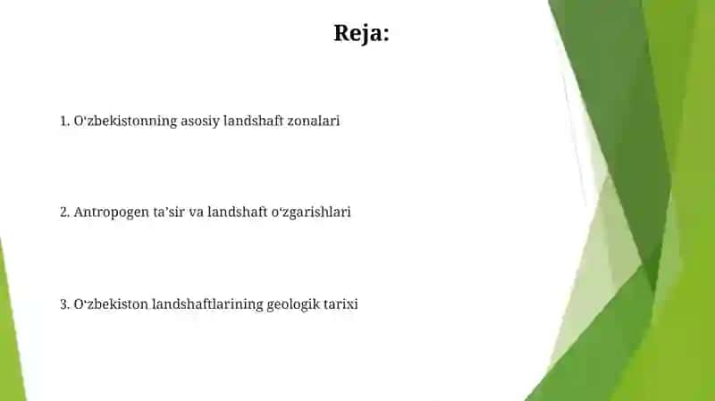 O'zbekistonda landshaftni shakllanishi 2
