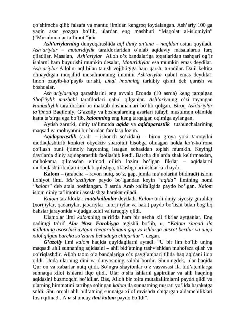 Islom dinining aqidaviy yo`nalishlari va makablari 2