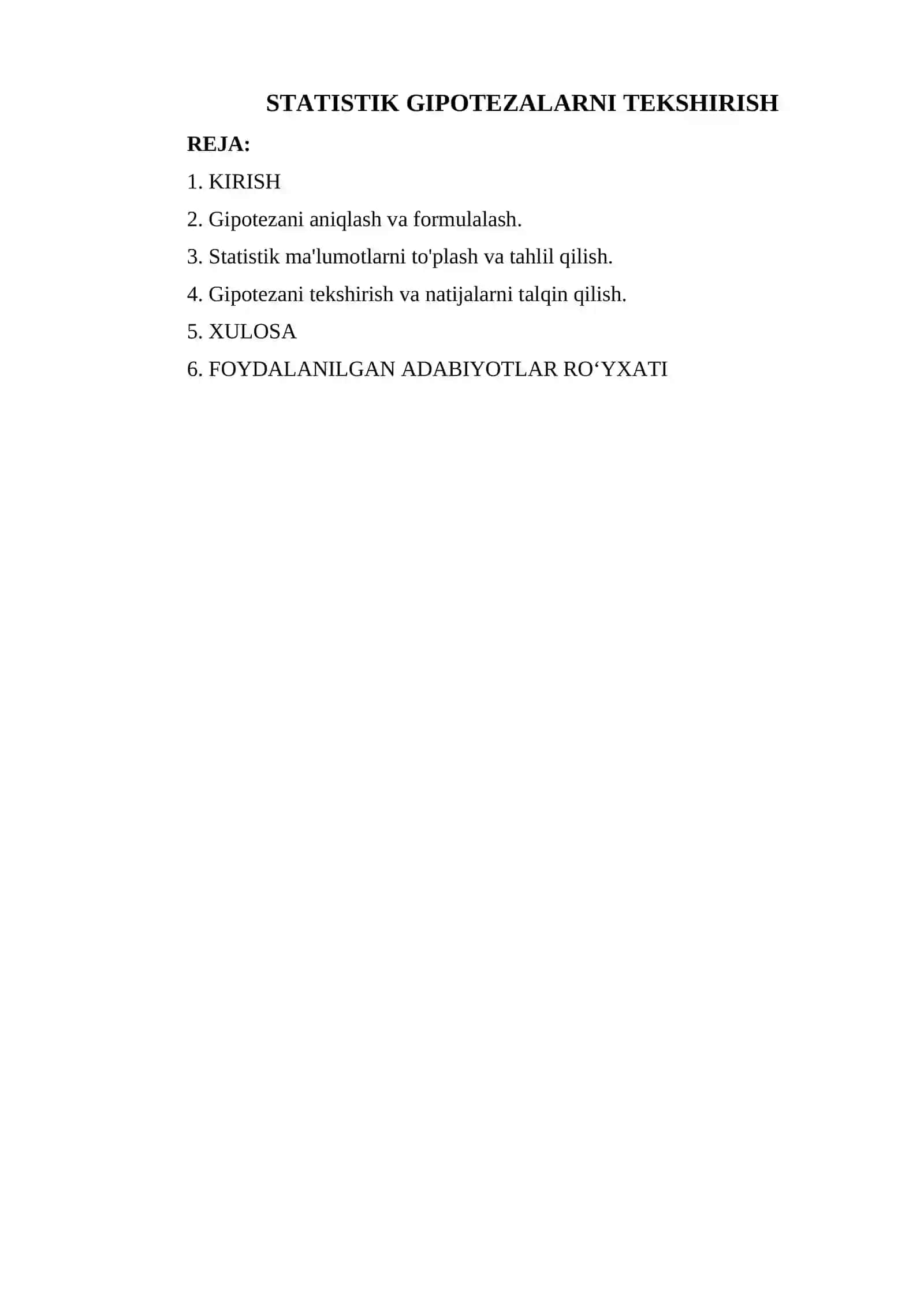 STATISTIK GIPOTEZALARNI TEKSHIRISH 2