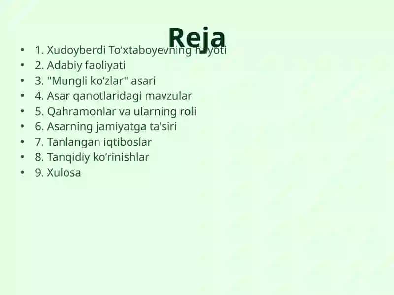Xudoyberdi Toʻxtaboyev hayoti va ijodi 2
