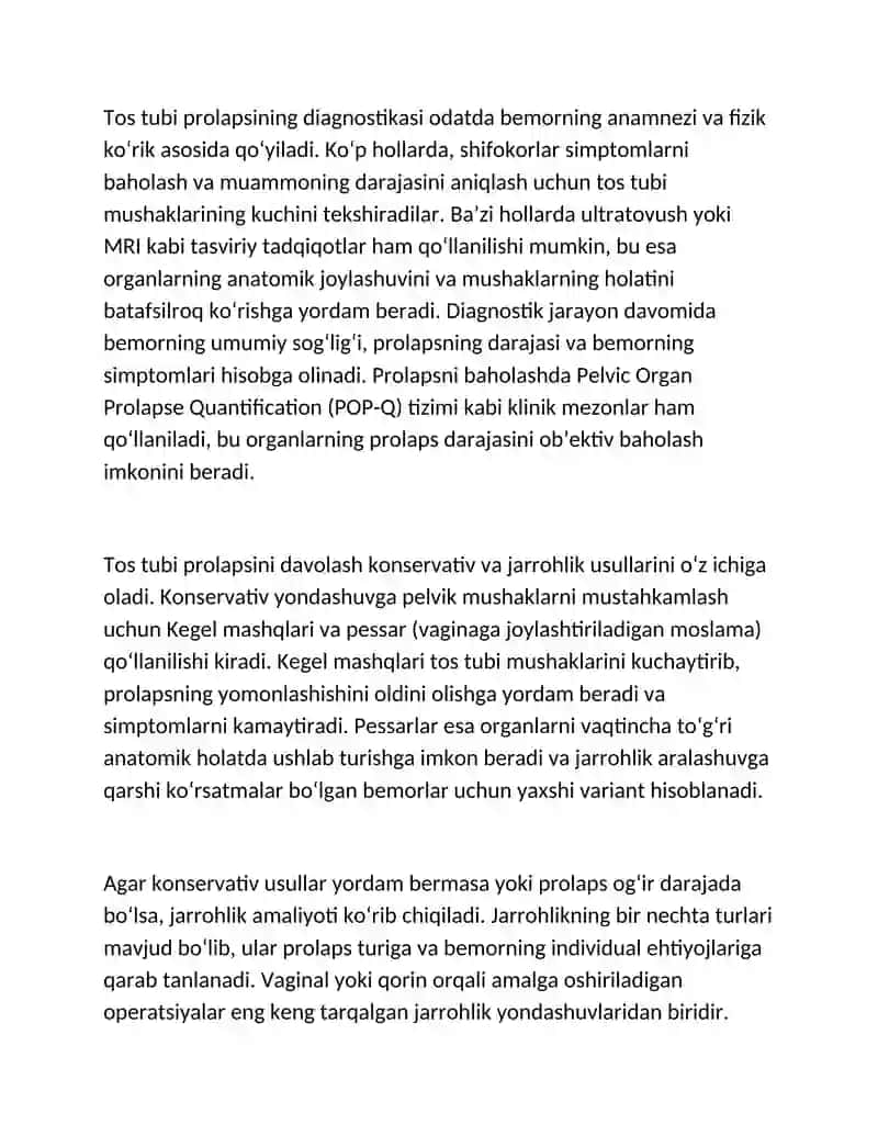 Tos tubi prolapsi muammosi 2