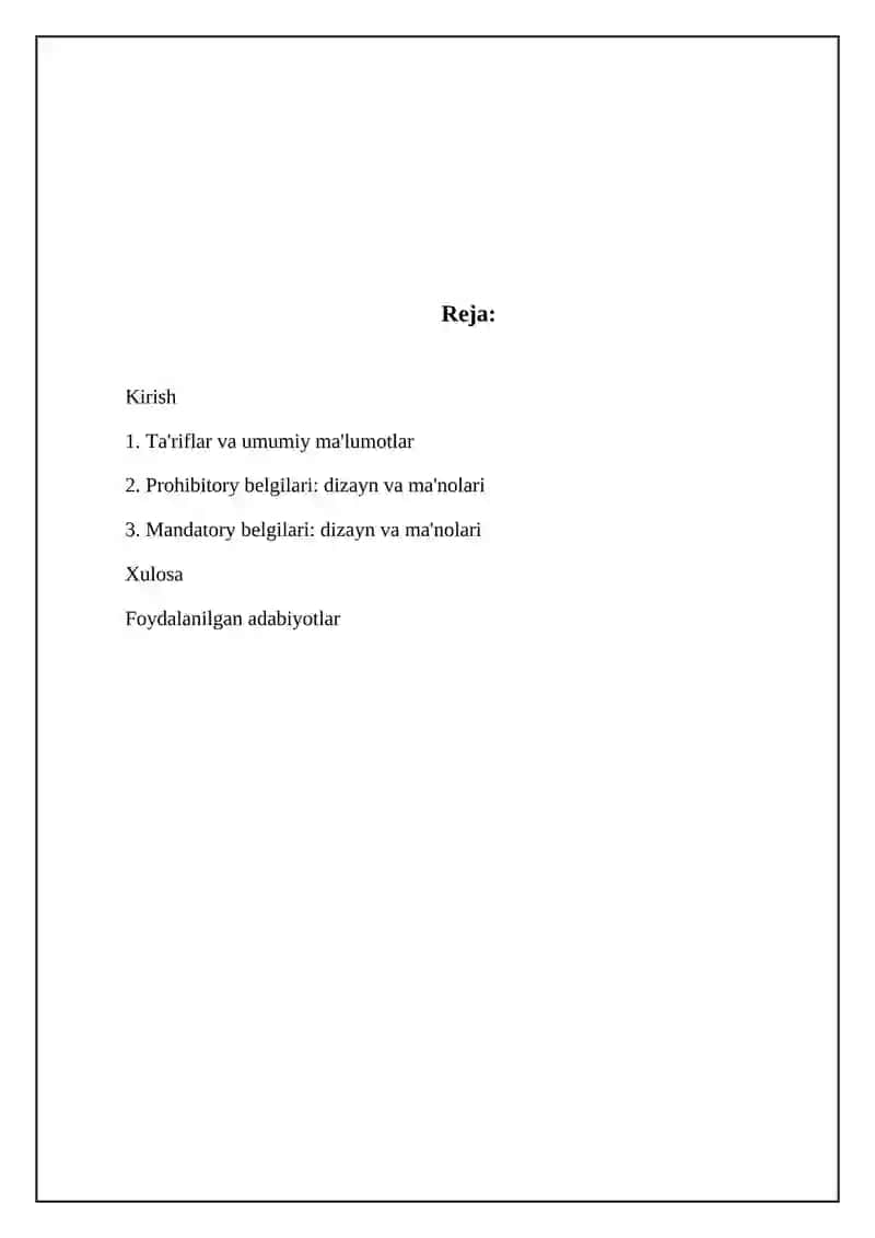 Taqiqlovchi va buyuruvchi belgilar 2