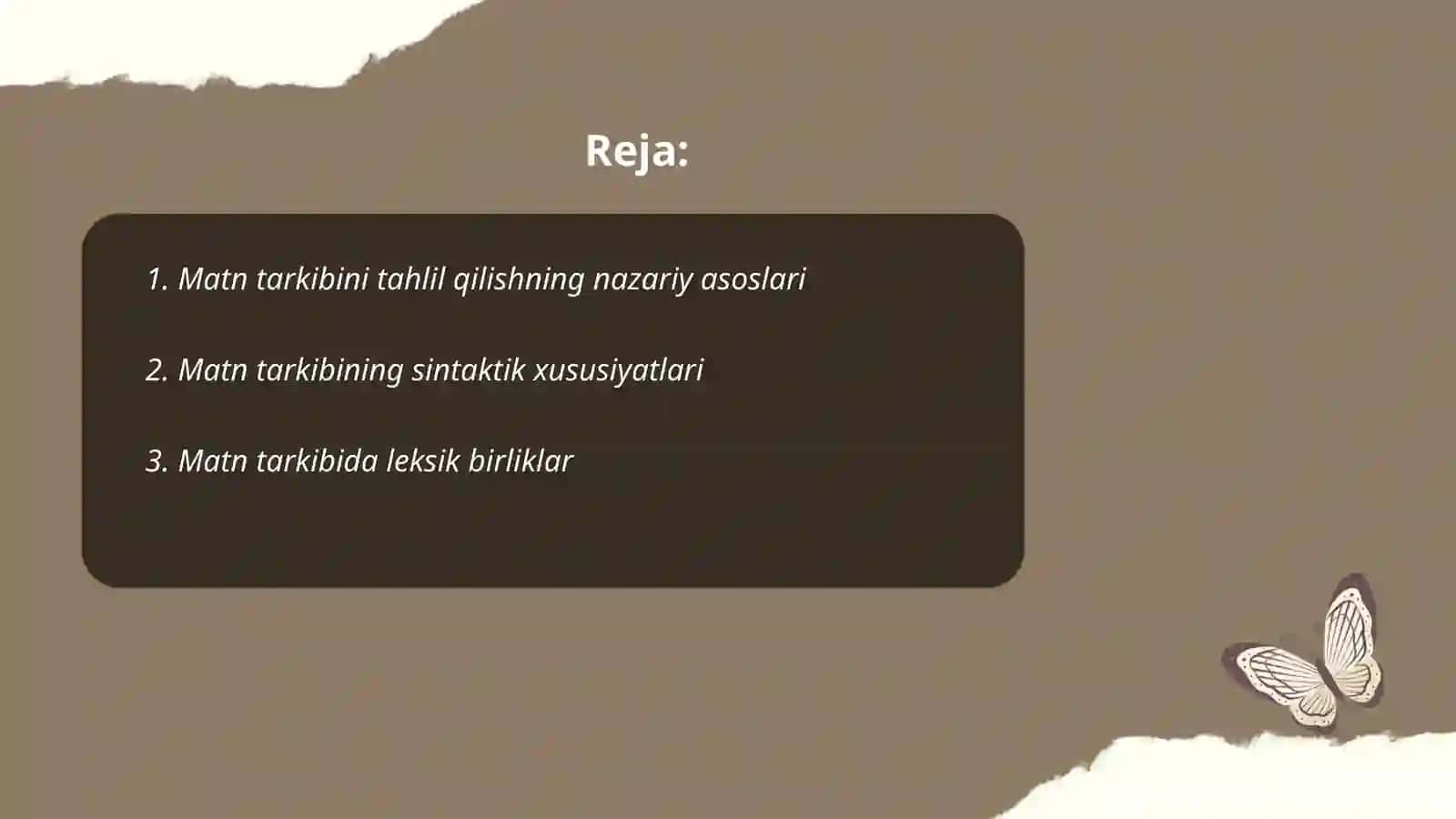 Matn tarkibini tahlil qilish 2