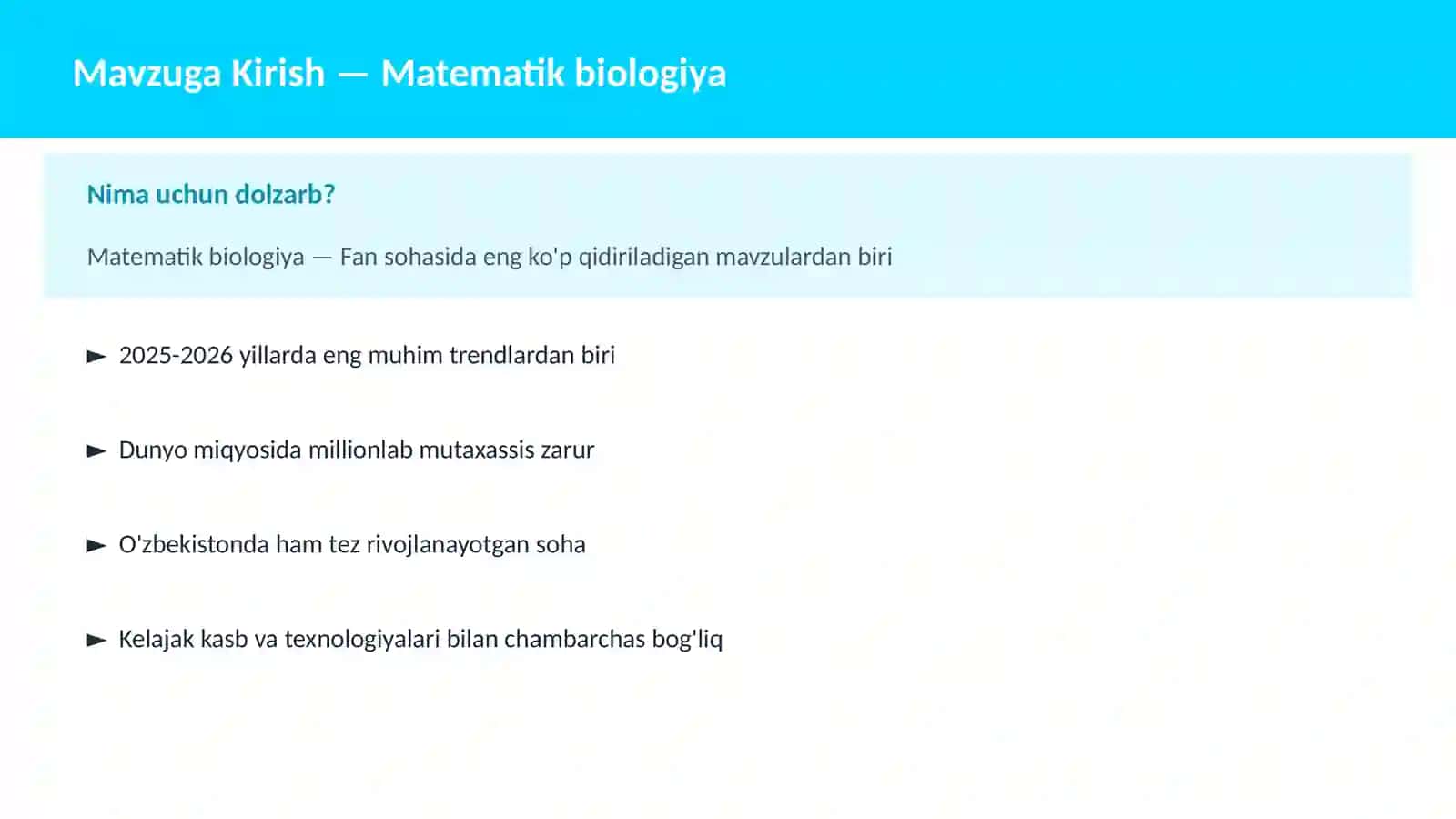Matematik biologiya 2