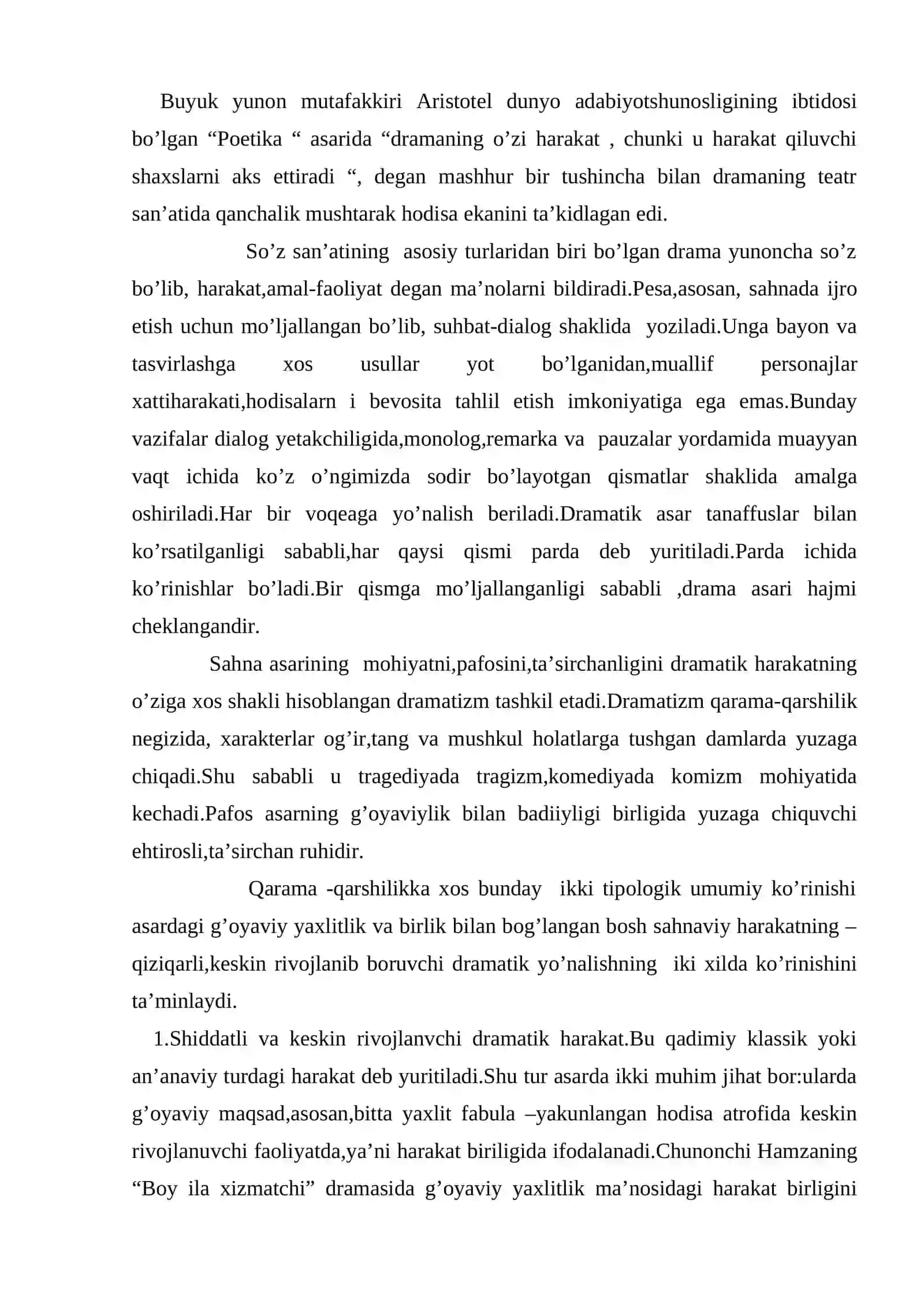 Umumta’lim maktablarida dramatik asarlarni o’rganish. 2