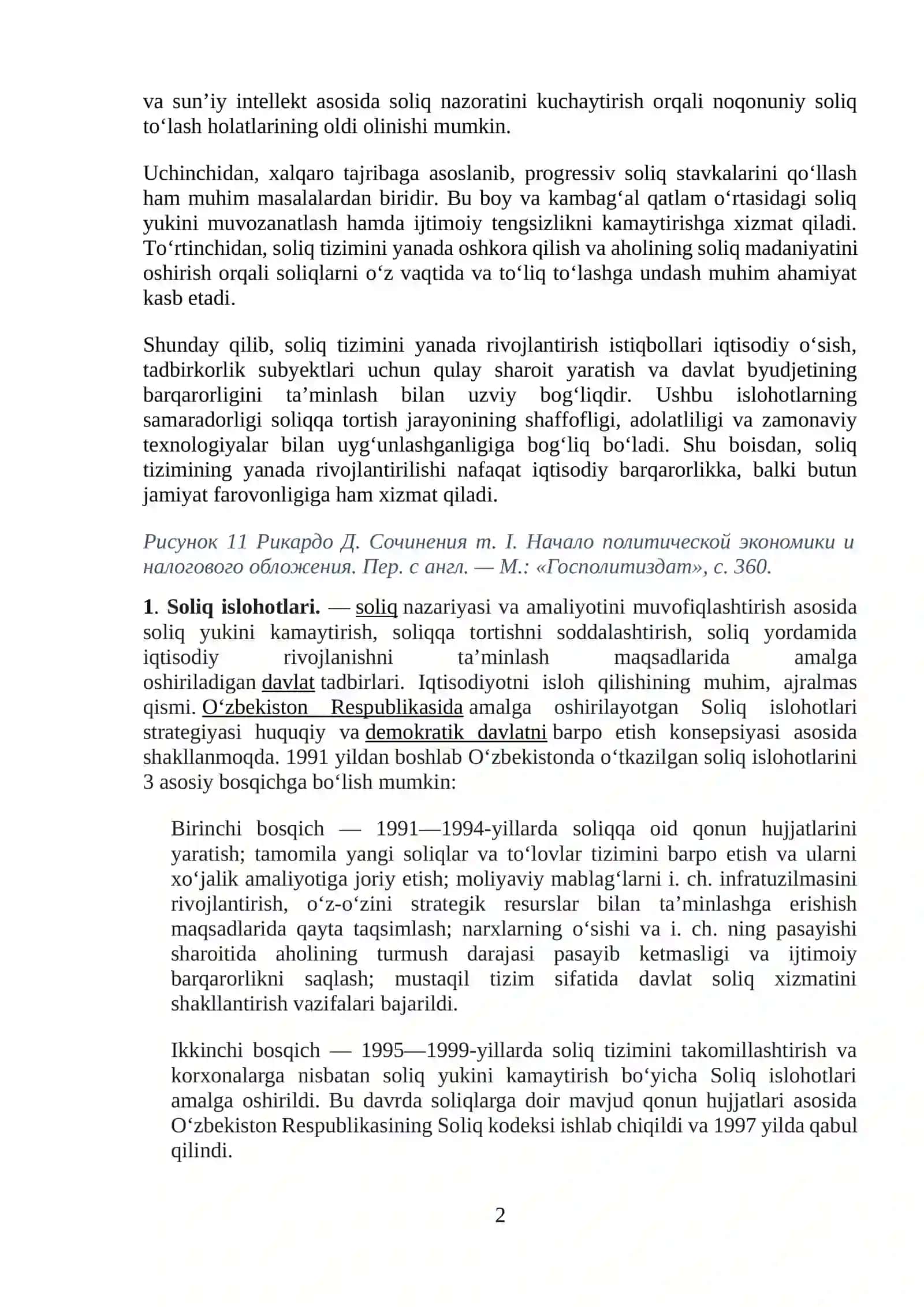 SOLIQ TIZIMINING RIVOJLANISH ISTIQBOLLARI 2
