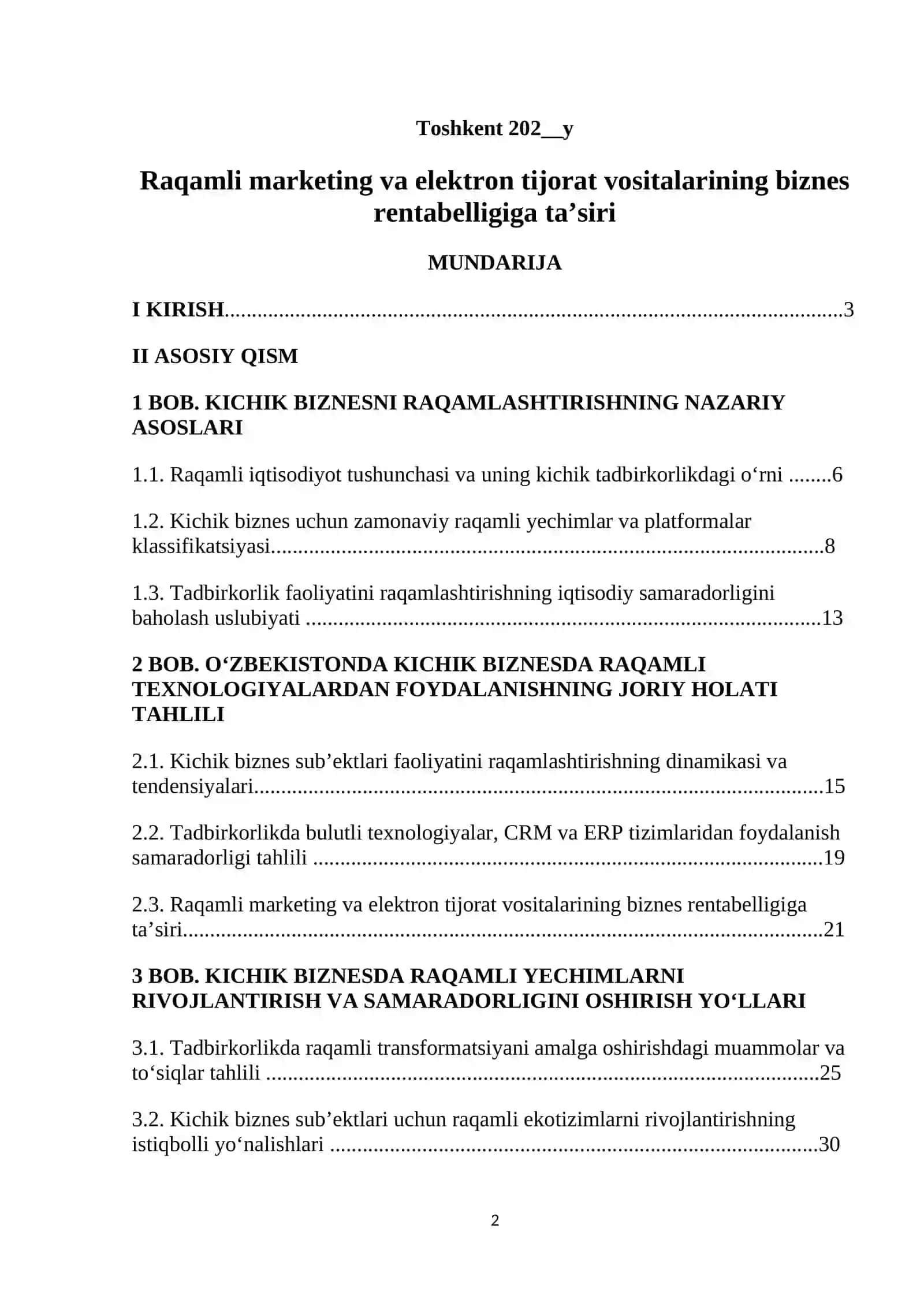 Raqamli marketing va elektron tijorat vositalarining biznes rentabelligiga ta’siri 2