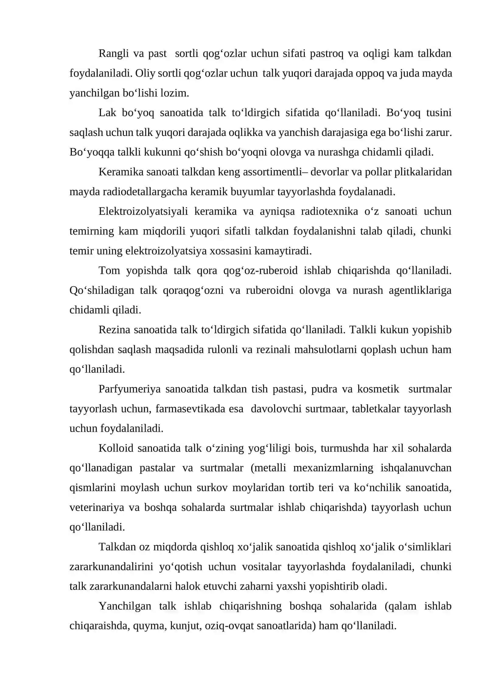 Talk minerali haqida 2