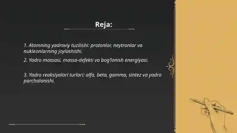 Atomning yadroviy tuzulishi 2