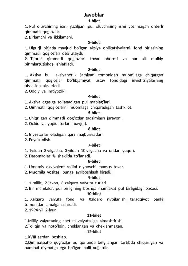 pul muomilasi biletlar 2