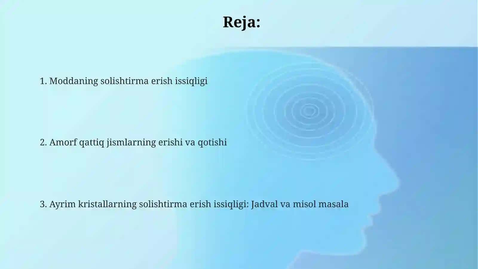 Moddaning solishtirma erish issiqligi 2