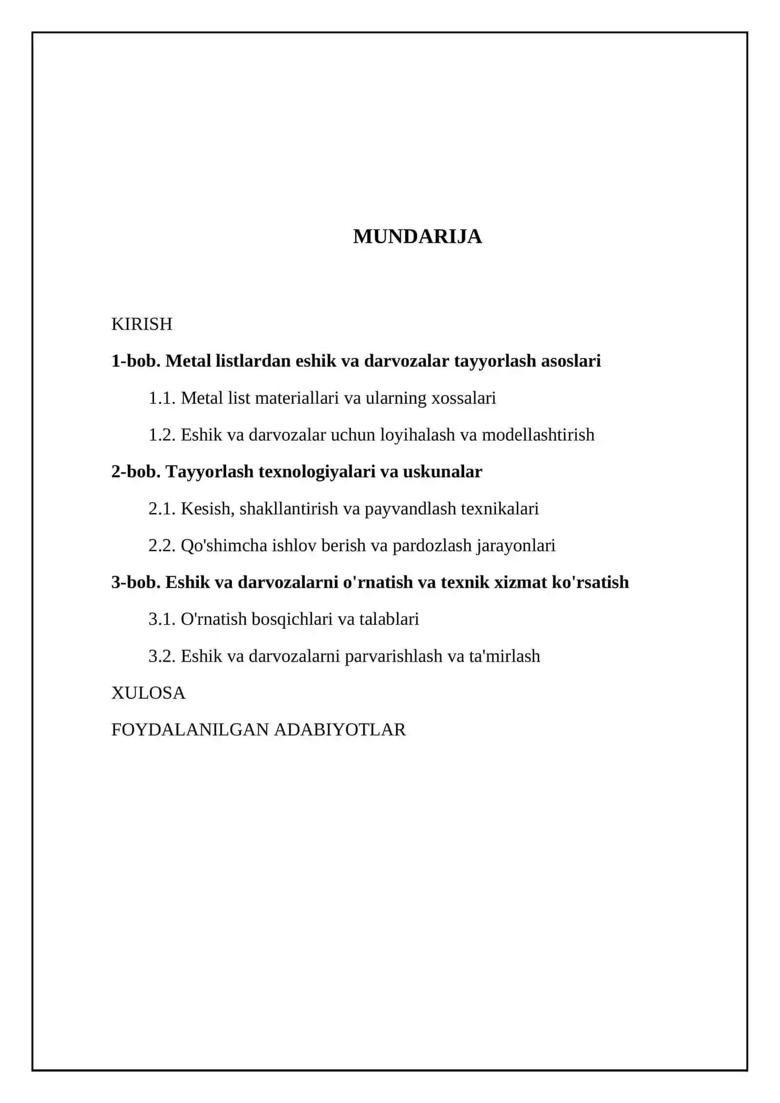Metal listlardan eshik va darvozalar tayyorlashni urganish 2