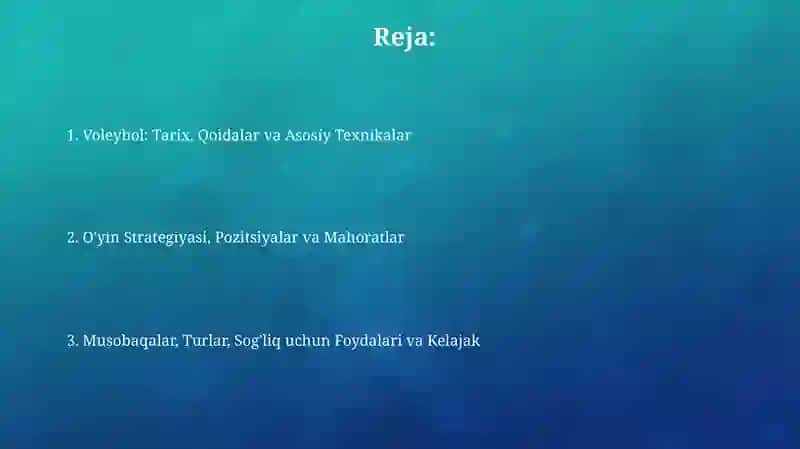 Voleybol: Tarix, Qoidalar va Asosiy Texnikalar 2