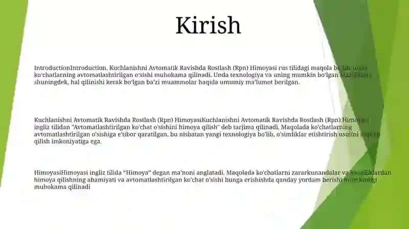 Kuchlanishni Avtomatik Ravishda Rostlash (Рпн) Himoyasi 2