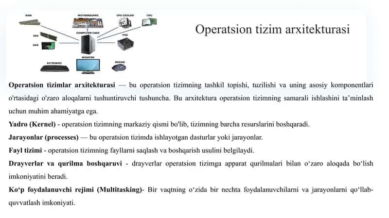 Operatsion tizimning arxitekturaviy taminoti 2
