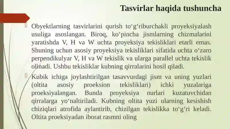 Proeksion chizmachilik 2