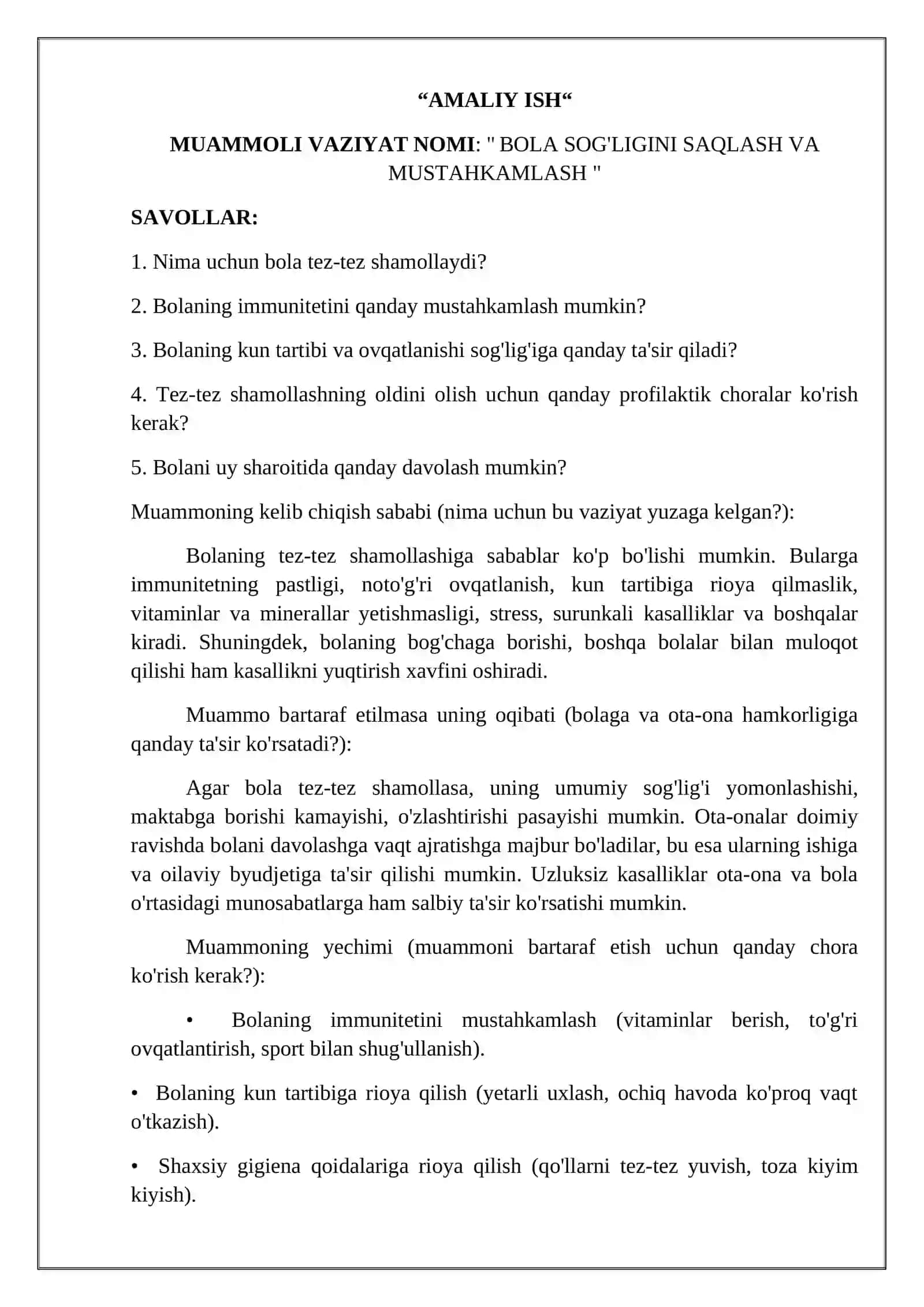 BOLA SOG'LIGINI SAQLASH VA MUSTAHKAMLASH 2