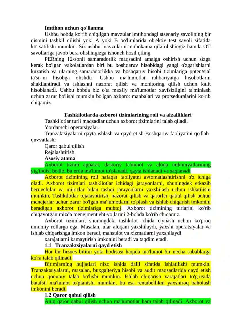 AXBOROTNI BOSHQARISH 2