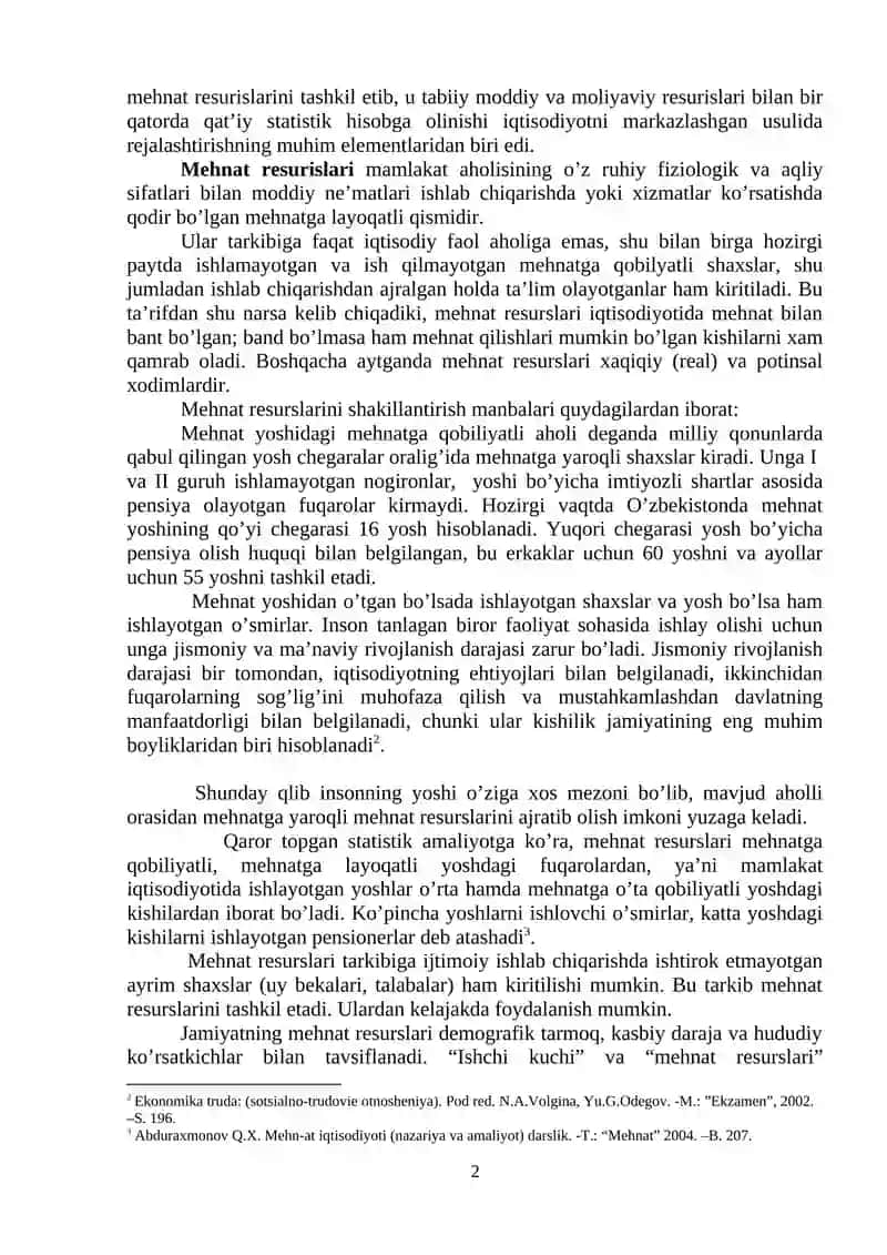 Mehnat resurslari 2