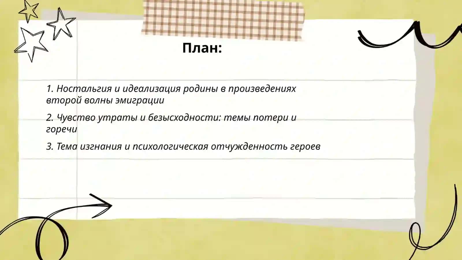 Отражение в произведениях литературы настроений большинства представителей русской эмиграции Во время второй волны 2