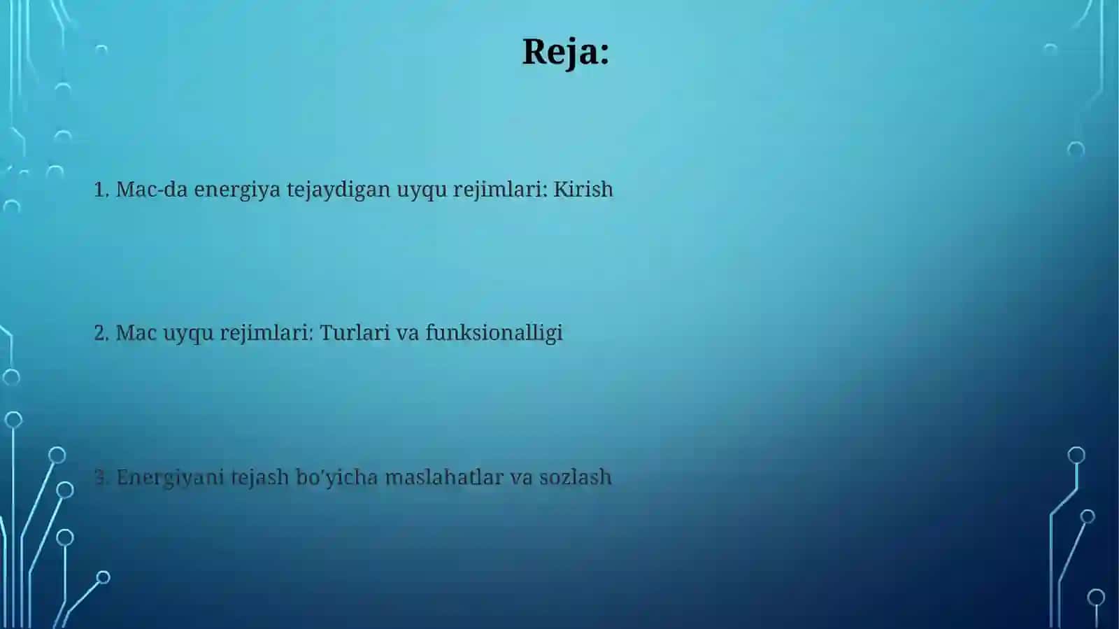 MAC darajasida energiya tejovchi uyqu rejimlari 2